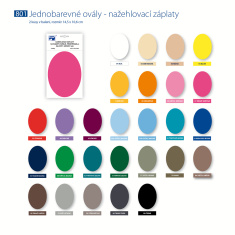 Nažehlovací záplaty jednobarevné ovály - černá Nažehlovací záplaty jednobarevné ovály - černá